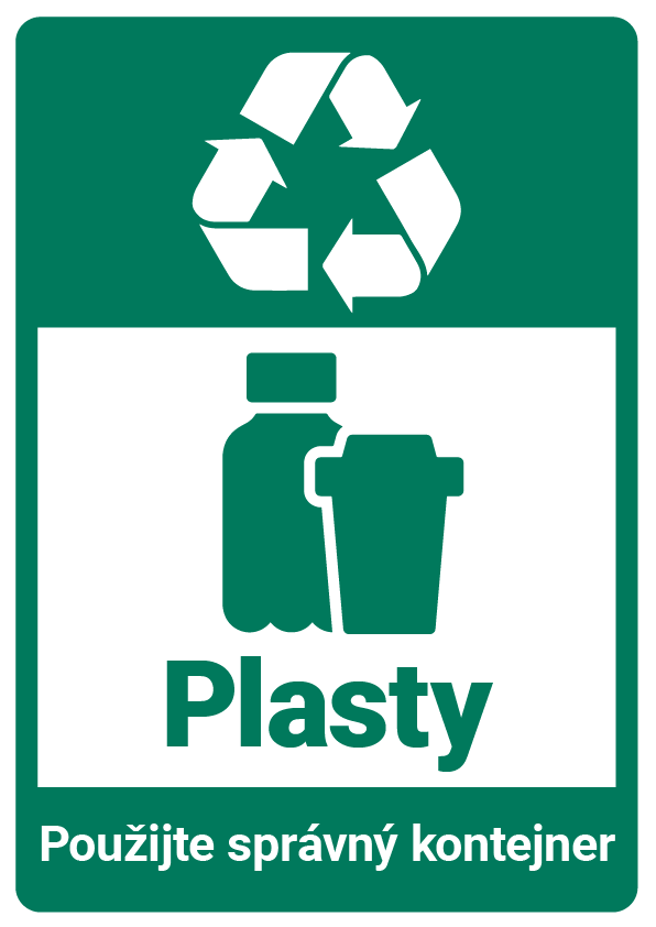 Cedulka s Vaším vlastním textem "PLAST - recyklace"