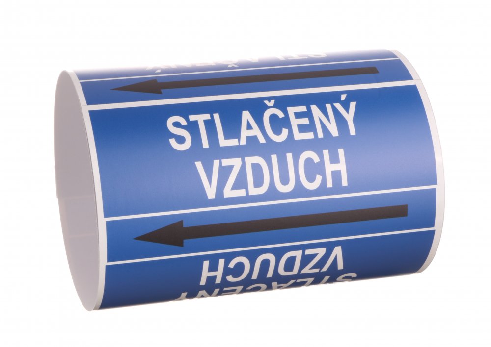 Páska na značení potrubí Signus M25 - STLAČENÝ VZDUCH Samolepka 100 X 77 mm, délka 1,5 m, Kód: 25830