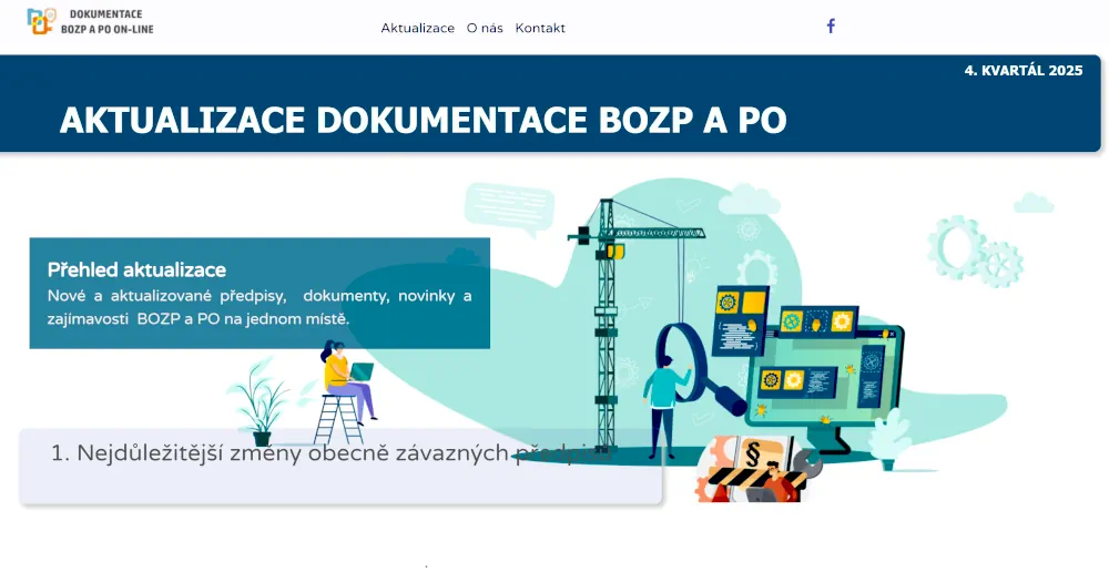 Dokumentace BOZP a PO - ukázka aktualizace