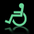Self-adhesive Photoluminescent toilet sign - wheelchair
