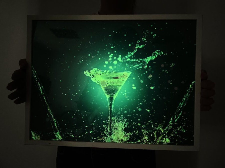 Obrázek svítící ve tmě - Motiv Cocktail splash