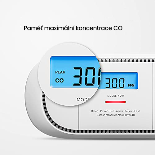 Detektor oxidu uhelnatého (CO) s LCD displejem, X-SENSE model XC01