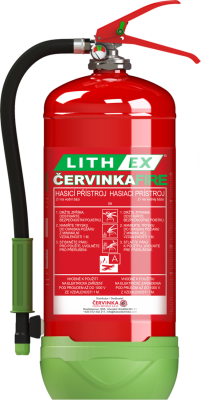 Fire extinguisher for extinguishing lithium batteries AVD LITH EX6 - 6 l, WITH REVISION