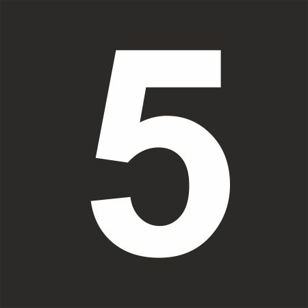 Šablona číslice "5" vodorovné značení
