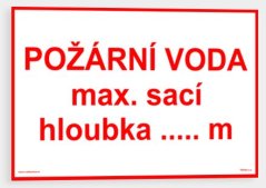 Požární voda max. sací hloubka....m
