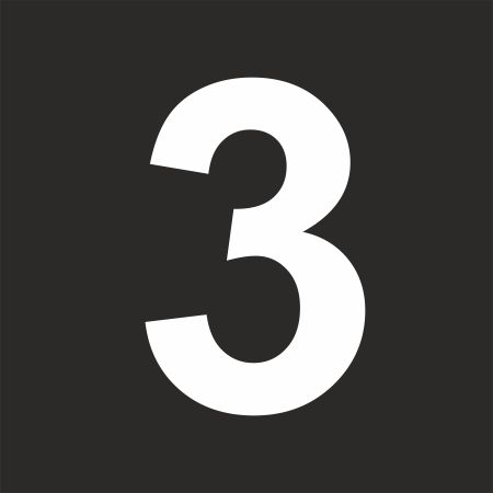 Šablona číslice "3" vodorovné značení