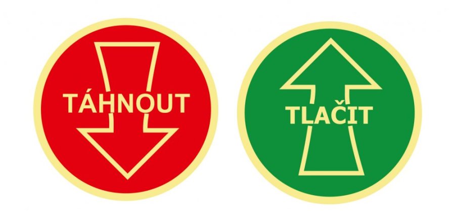 Táhnout - Tlačit oboustranná samolepka na dveře
