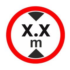 Maximálna výška vozidla "vlastný text - výška vozidla"