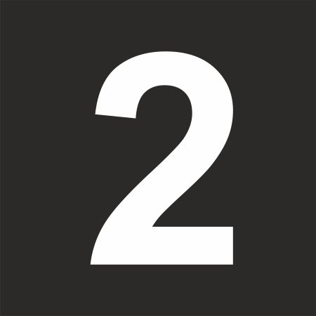 Šablona číslice "2" vodorovné značení