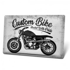 Plechová cedulka "Custom bike"