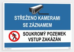 Střeženo kamerami se záznamem soukromý pozemek