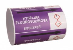 Páska na značení potrubí Signus M25 - KYSELINA FLUOROVODÍKOVÁ