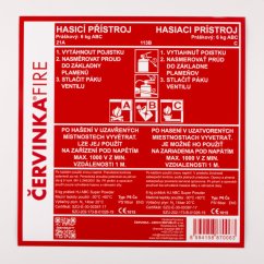 Typový štítek na hasicí přístroje P6 21A/113B/C
