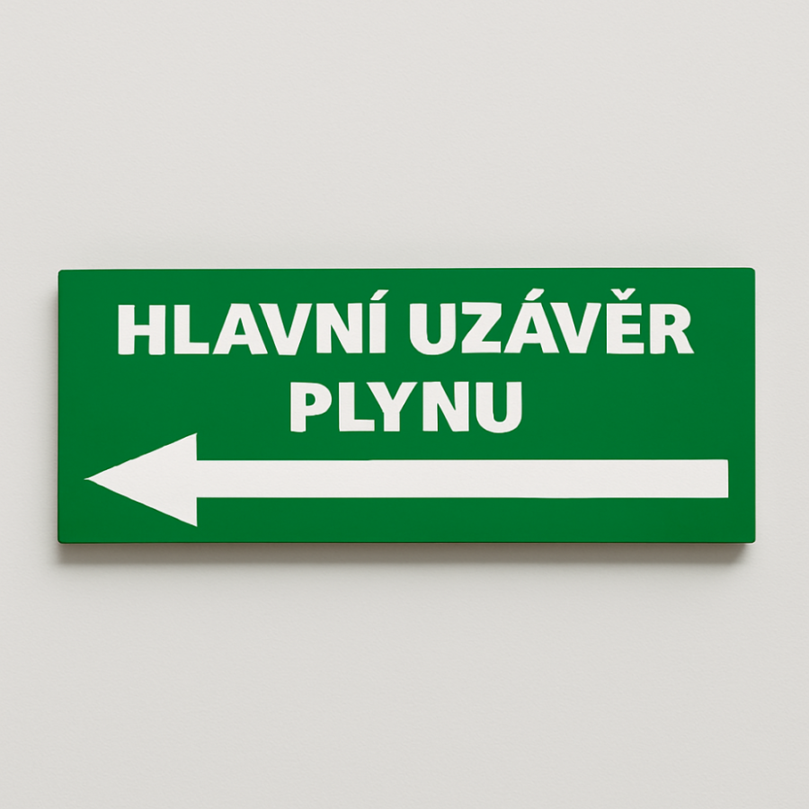 Hlavní uzávěr plynu vlevo