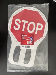 Zastavovací značka STOP - PŘIKÁZANÝ SMĚR VPRAVO