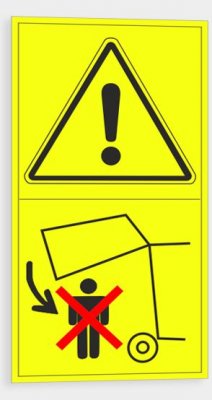 Warning - Do not enter the room when moving the machine - closing