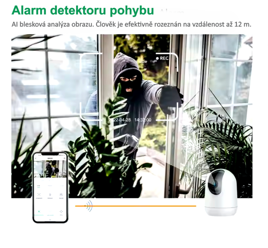 Bezpečnostná Wi-Fi kamera Signus AI 3MP so solárnym napájaním