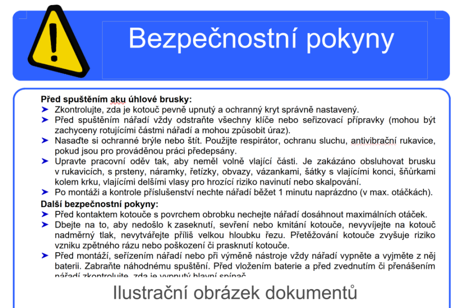 Bezpečnostní pokyny pro nabíjení akumulátorů