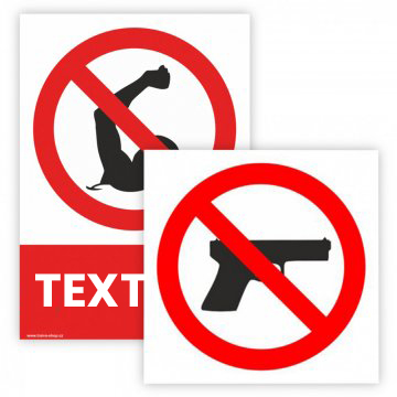 Prohibitory signs - Size - 840 x 594 mm (A1)
