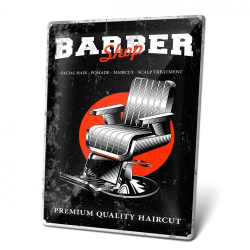 Plechová cedulka "Barber"