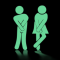 Self-adhesive Photoluminescent toilet sign - men & women