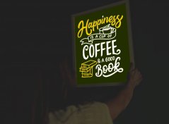 Obrázok svietiaci v tme -  Retro Coffee and Book