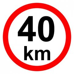 Speed limit - 40 km / h retroreflective
