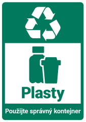 Cedulka s Vaším vlastným textom "PLAST - recyklace"