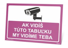 Vtipná tabuľka - strážené kamerou
