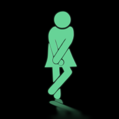 Self-adhesive Photoluminescent toilet sign - women