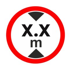 Maximální výška vozidla "vlastní text - výška vozidla"
