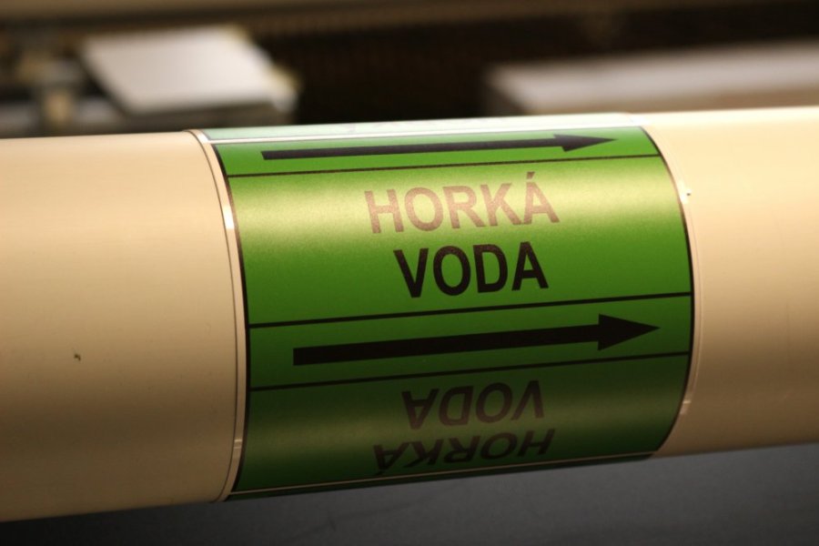 Páska na značení potrubí Signus M25 - HORKÁ VODA