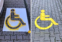 Šablona Vyhrazené parkování pro invalidy V10f pro vodorovné značení