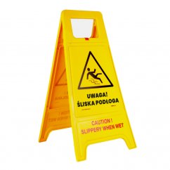 Warning stand - A, Attention! Slippery floor (Polish/English)