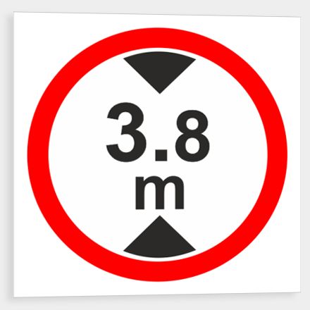 Maximum vehicle height 3.8m