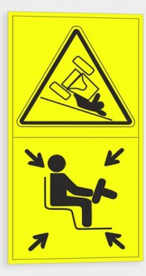 Warning - Possibility of the machine overturning on a slope. Fasten your seatbelts!