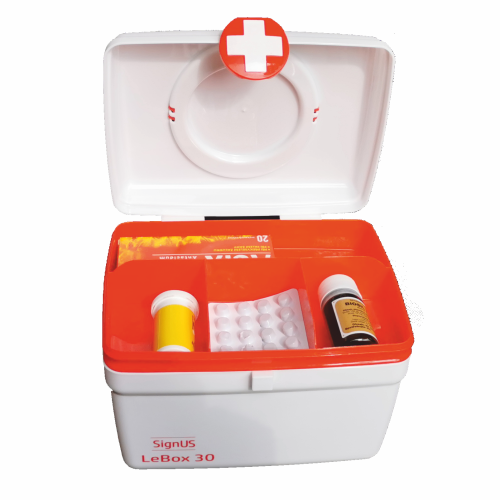 Kufríková lekárnička Signus LeBox 30 s výbavou pre domácnosť