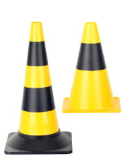 Yellow-black warning cone