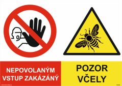 Bezpečnostná tabuľka - Pozor včely
