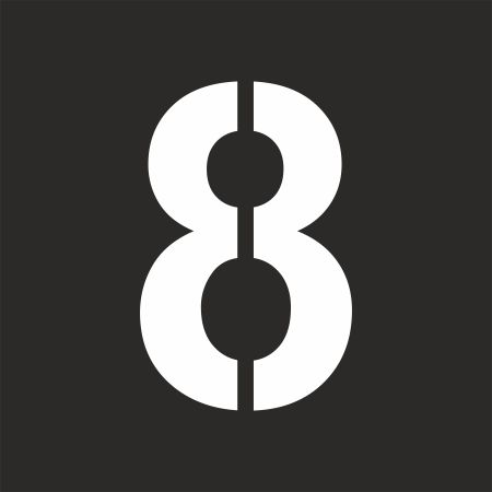 Šablona číslice "8" vodorovné značení