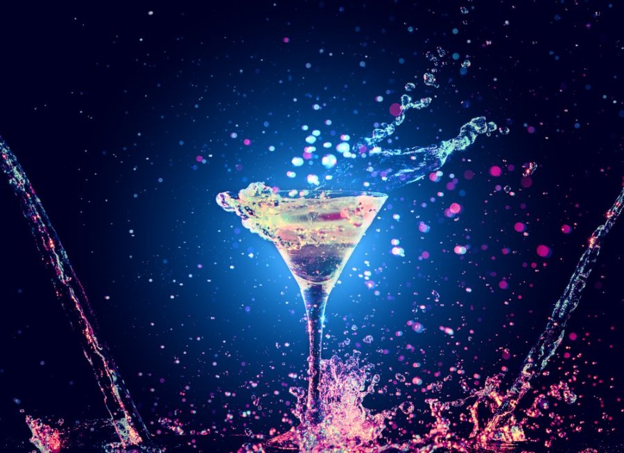 Image glowing in the dark - Cocktail splash theme
