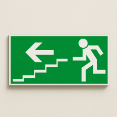 Únikové schodiště vlevo dolů