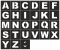 Sada - šablony písmen "A-Z" vodorovné značení