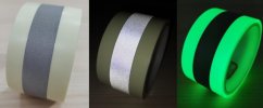 Zažehlovací fotoluminiscenční páska s retroreflexními plochami  / vzor pás 2cm