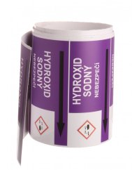 Páska na značenie potrubia Signus M25 - HYDROXID SODNÝ