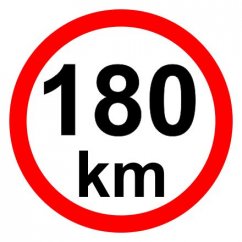 Speed limit - 180 km / h retroreflective