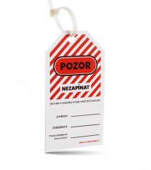 Bezpečnostní štítek pro systém Lockout - Tagout, 5 x 9 cm