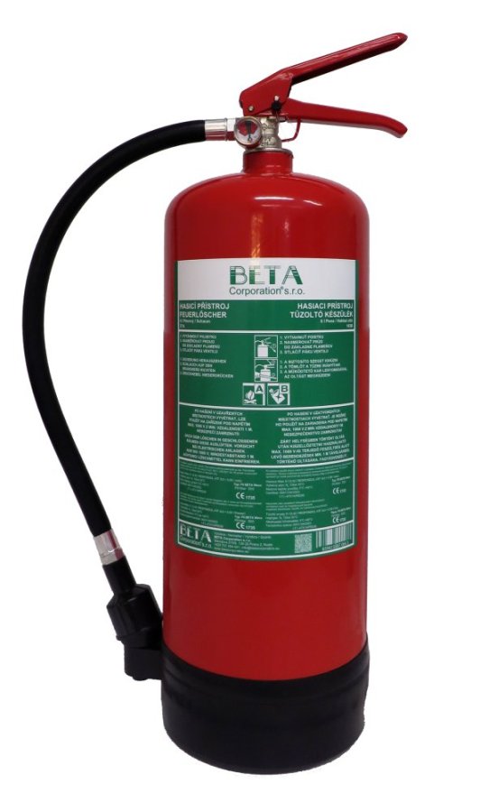 Pěnový hasicí přístroj (27A,183B) F6 BETA Weco - bezfluorový, 6 L s revizí