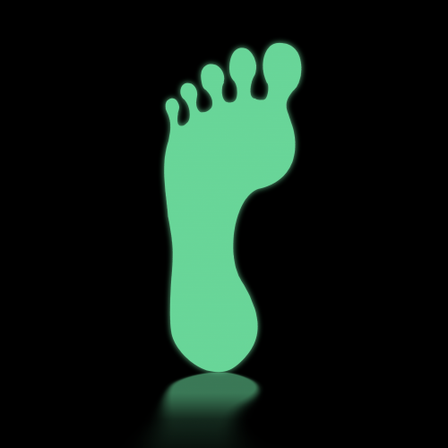 Self-adhesive anti-slip photoluminescent footprints