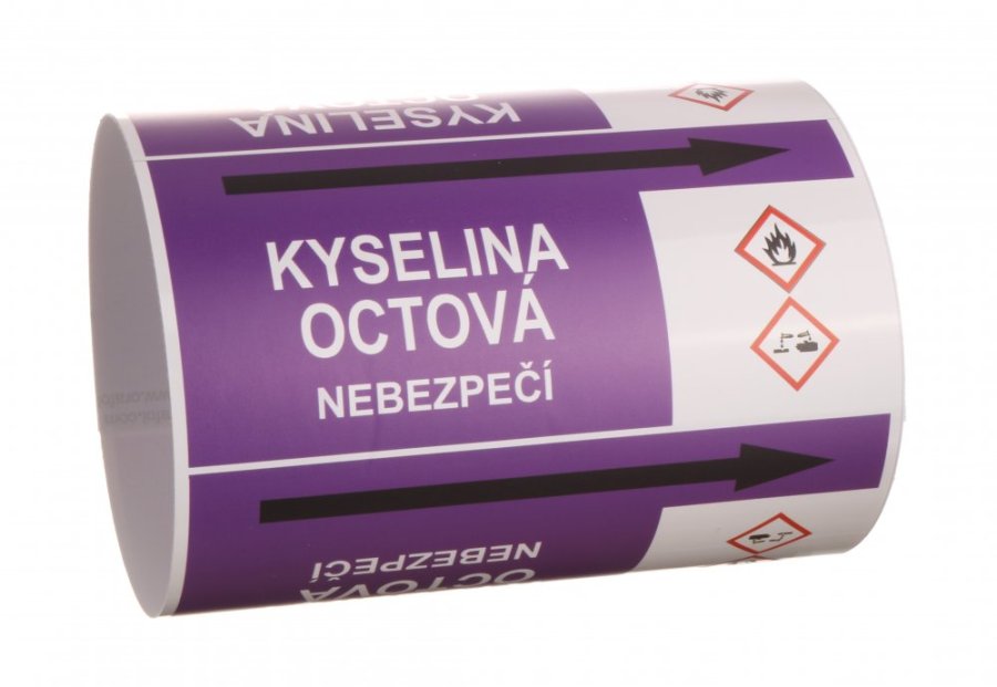 Páska na značení potrubí Signus M25 - KYSELINA OCTOVÁ